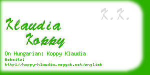 klaudia koppy business card